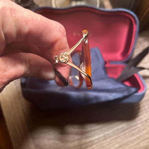 Authentic Gucci Havana Tortoise Gold 55m Clear Lens Frames - Picture 3 of 4